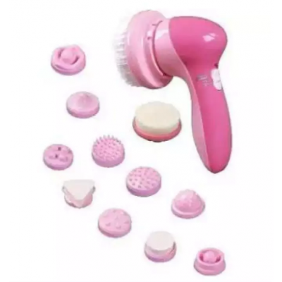 Pink 12 In 1 Face Massager And Cleanser